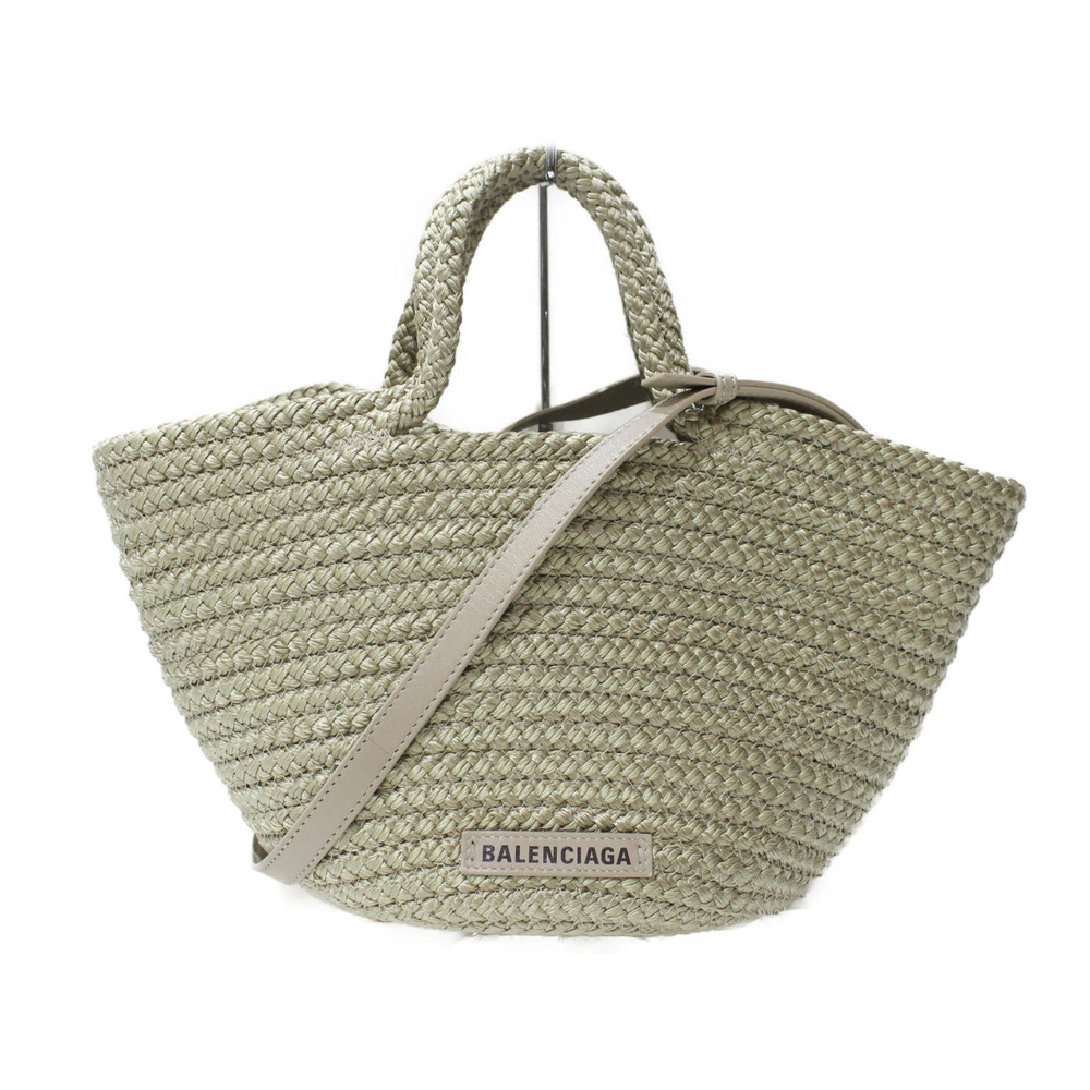 BALENCIAGA Ibiza Basket 2way Shoulder Bag Green Leather